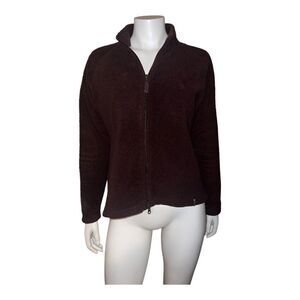 Columbia Womens Brown Full Zipped Faux Fur Teddy Fuzzy Jacket Large EUC